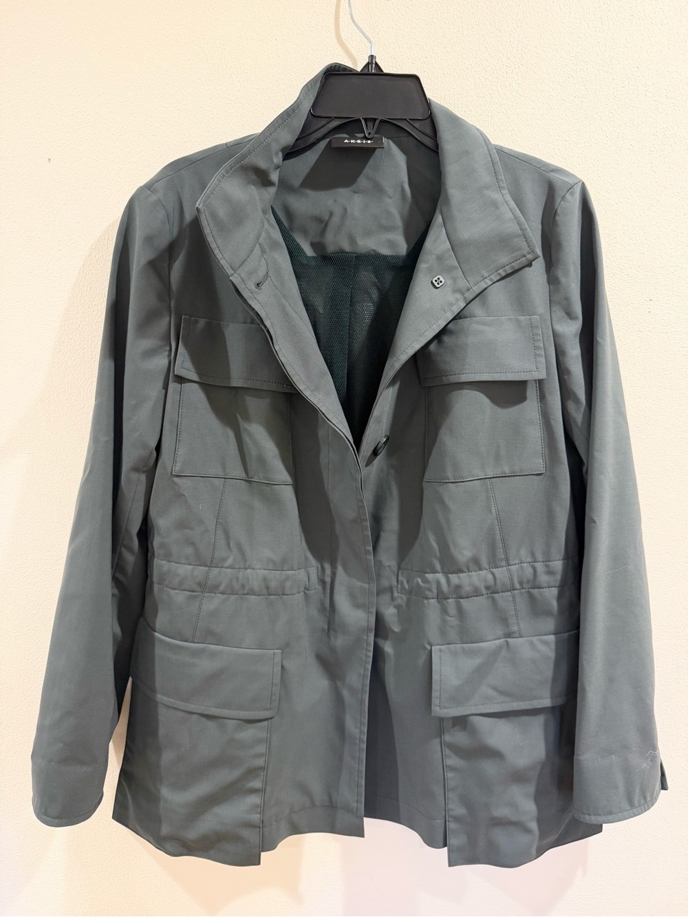 Akris Dark Slate Storm System Jacket Loro Piana US8 $3490 Retail ( Worn Once )